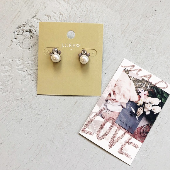 J. Crew pearl & crystal studs - Picture 4 of 4